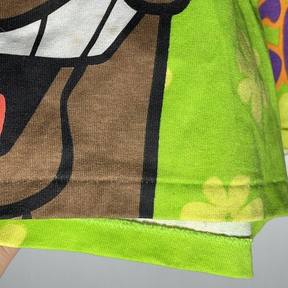 VTG 90s Scooby Doo Unisex Adults Graphic Shorts SINGLE STITCH NEON YELLOW MEDIUM - Picture 5 of 12
